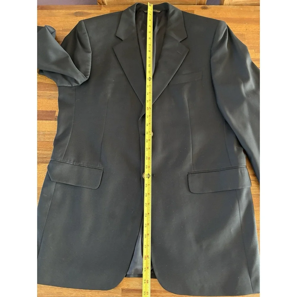 Jack Victor Montreal Blazer Mens 42L Black Wool Super 110's Sports Coat 2 Button